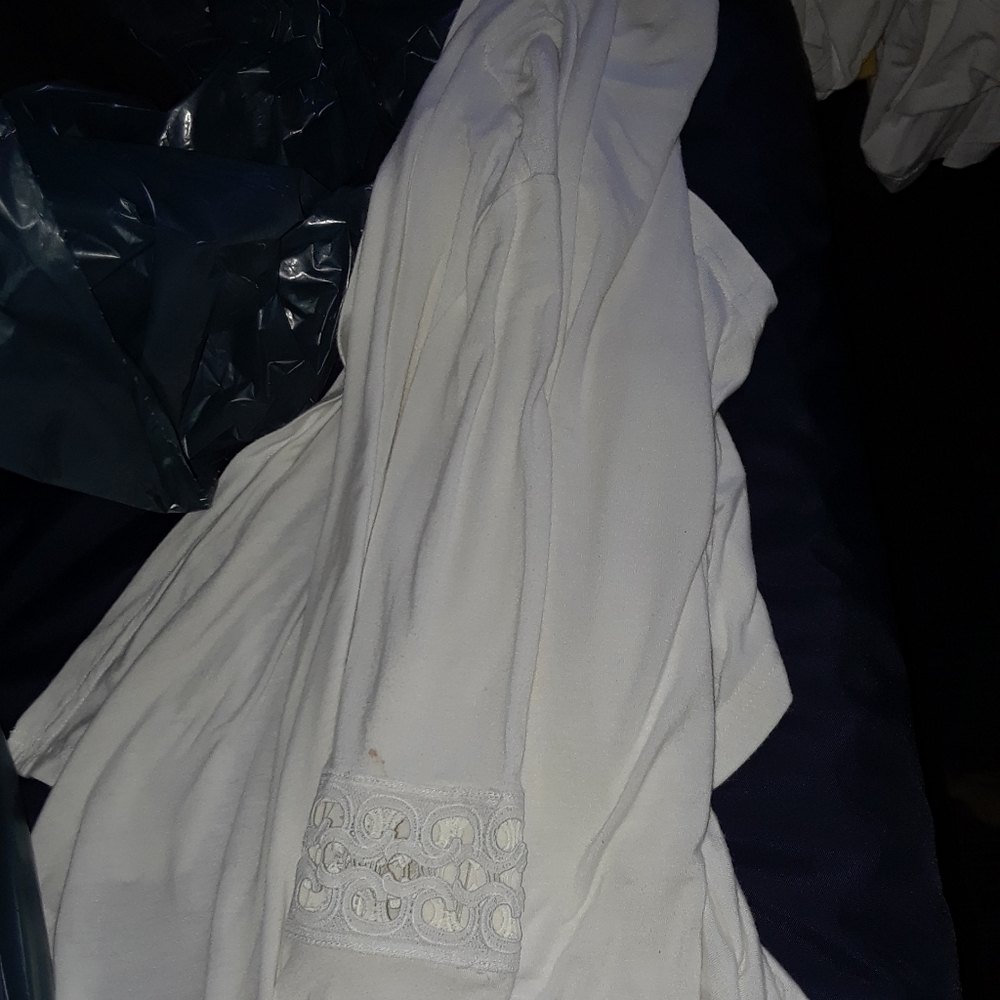 White bell-bottom cardigan